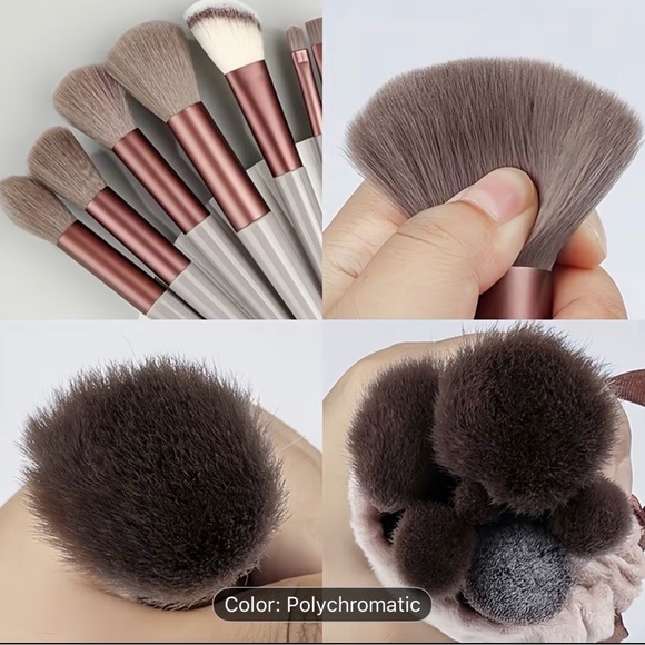🩷 FREE WITH ANY PURCHASE 13 pc Makeup Brush Set with Suede Bag - Picture 6 of 8